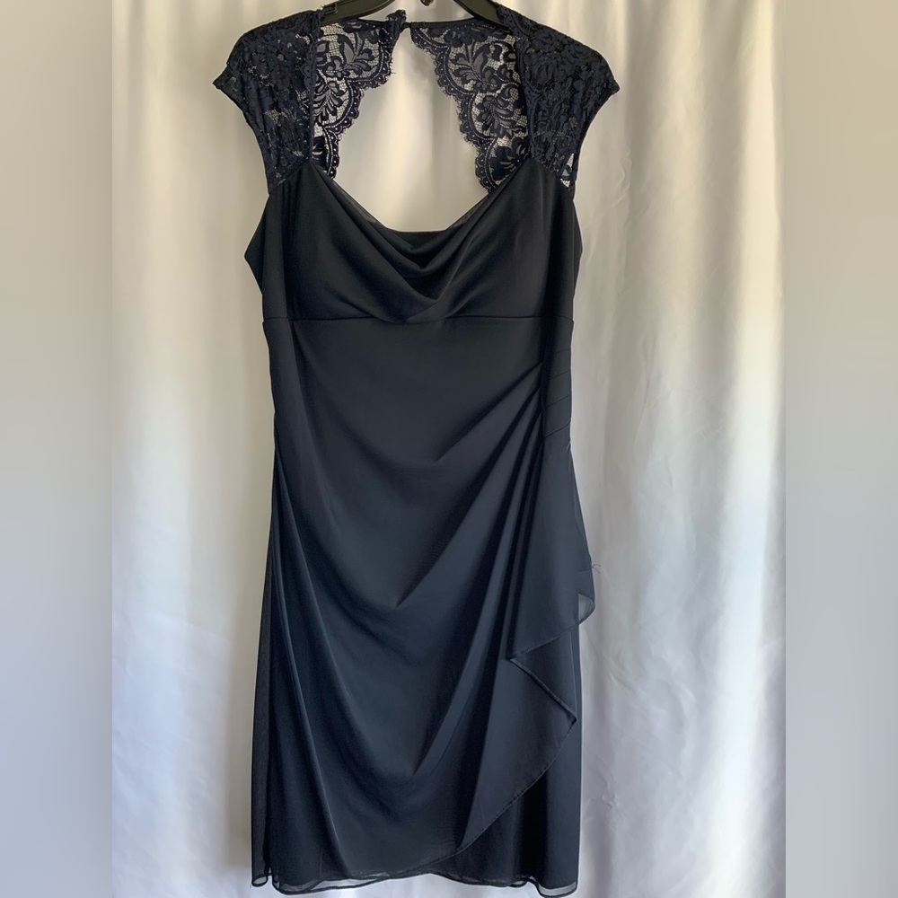 Navy dress with lace